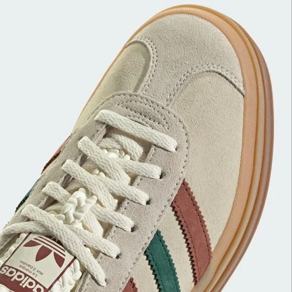 Adidas Women's Gazelle Bold Maple Leaf Platform Sneakers - Cream, Brown, Green - Picture 5 of 15